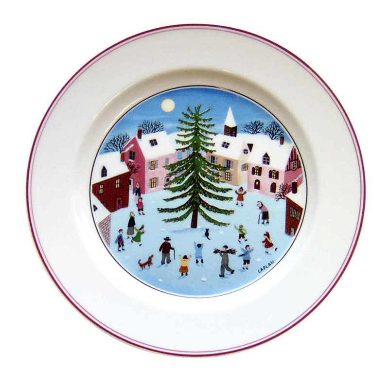 Villeroy & Boch Naif Christmas 4 Piece Porcelain China Dinnerware Set